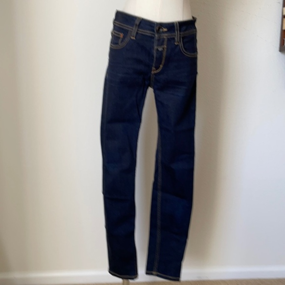 EUC‎ CLOSED Jeans Womens Straight Dark Wash Made in Italy Contrasting Stitching
